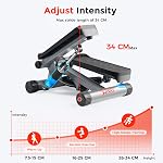 Sunny Health & Fitness Mini Steppers for Home Exercise, Step Workout Machine with Resistance Bands, Full Cardio Equipment, Optional Free SunnyFit App Login, Smart Stepper