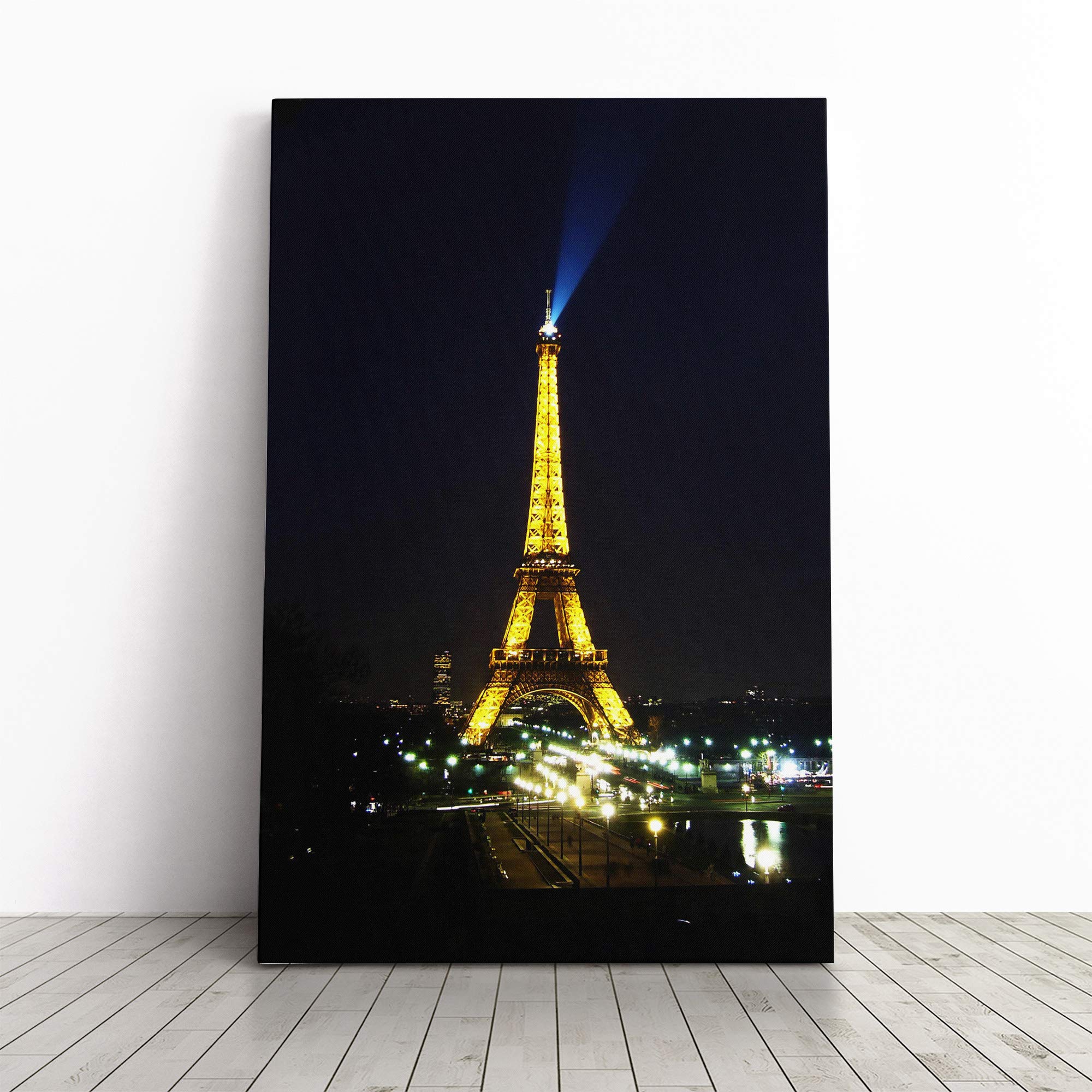 Eiffel Tower Paris France Vol.3 Canvas Print | Gallery Wrapped 30mm Frame Wall Art | 20x14 inches | Ready to Hang | Modern Cityscape Picture | Living Room Bedroom Lounge Office