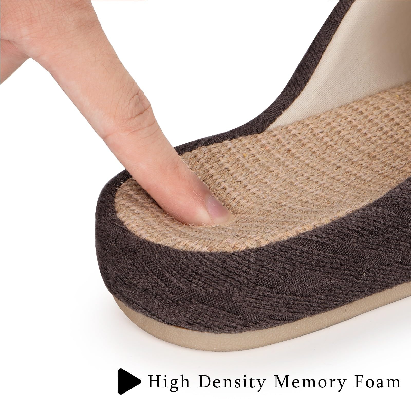 Eagsouni Pantofole di Lino Donna Antiscivolo in Cotone Casual Confortevole Ciabatte da casa Quattro Stagioni Morbide Pantofola