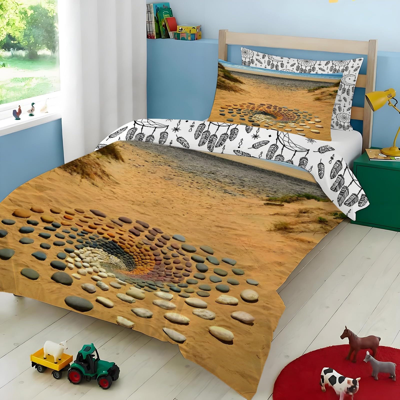 Housse de couette 200x200 bedding super doux avec 2 taies d'oreiller