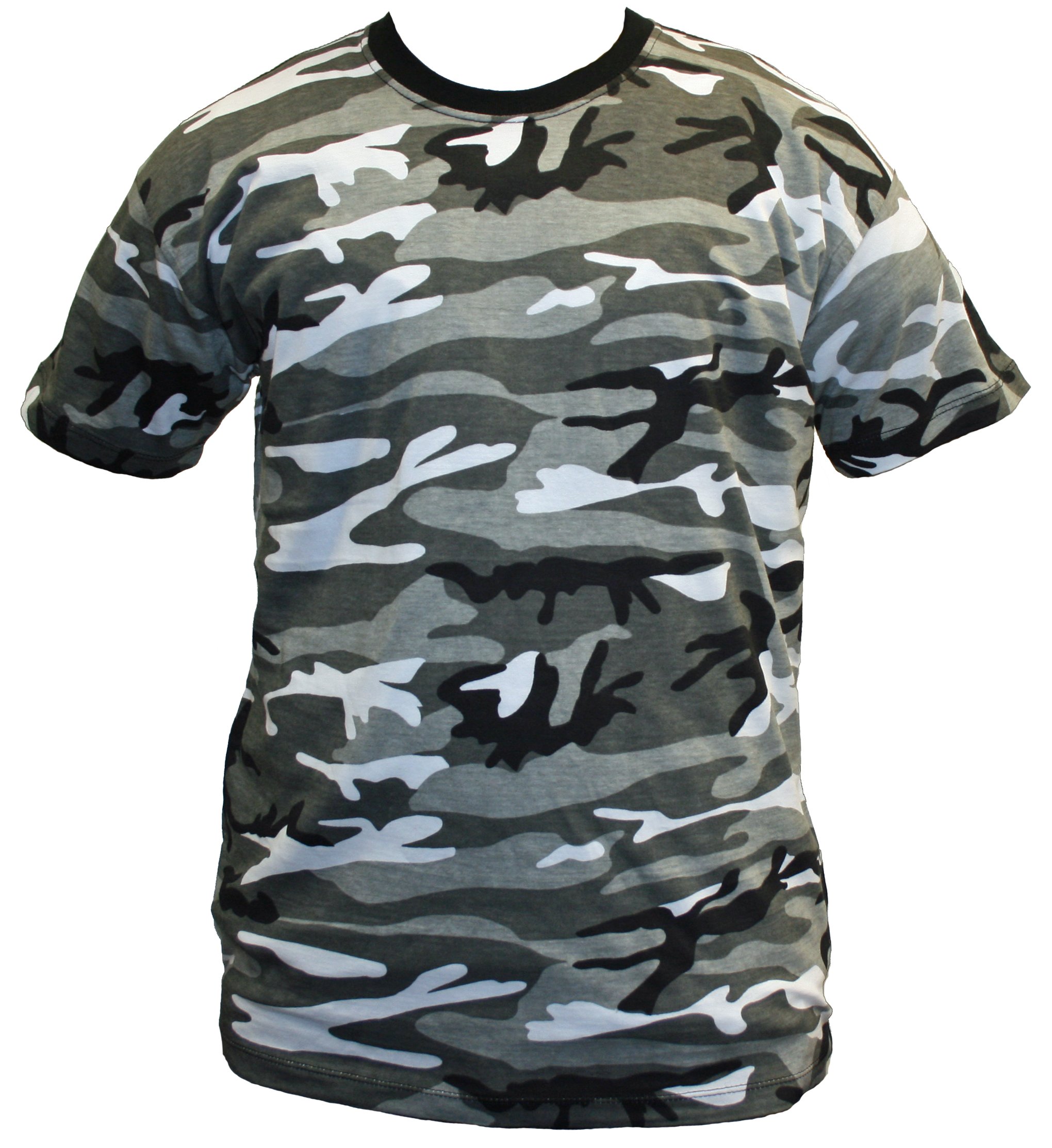 Adults Camo Army Cargo Combat Military T-Shirt Crew Neck (XXL, Urban)
