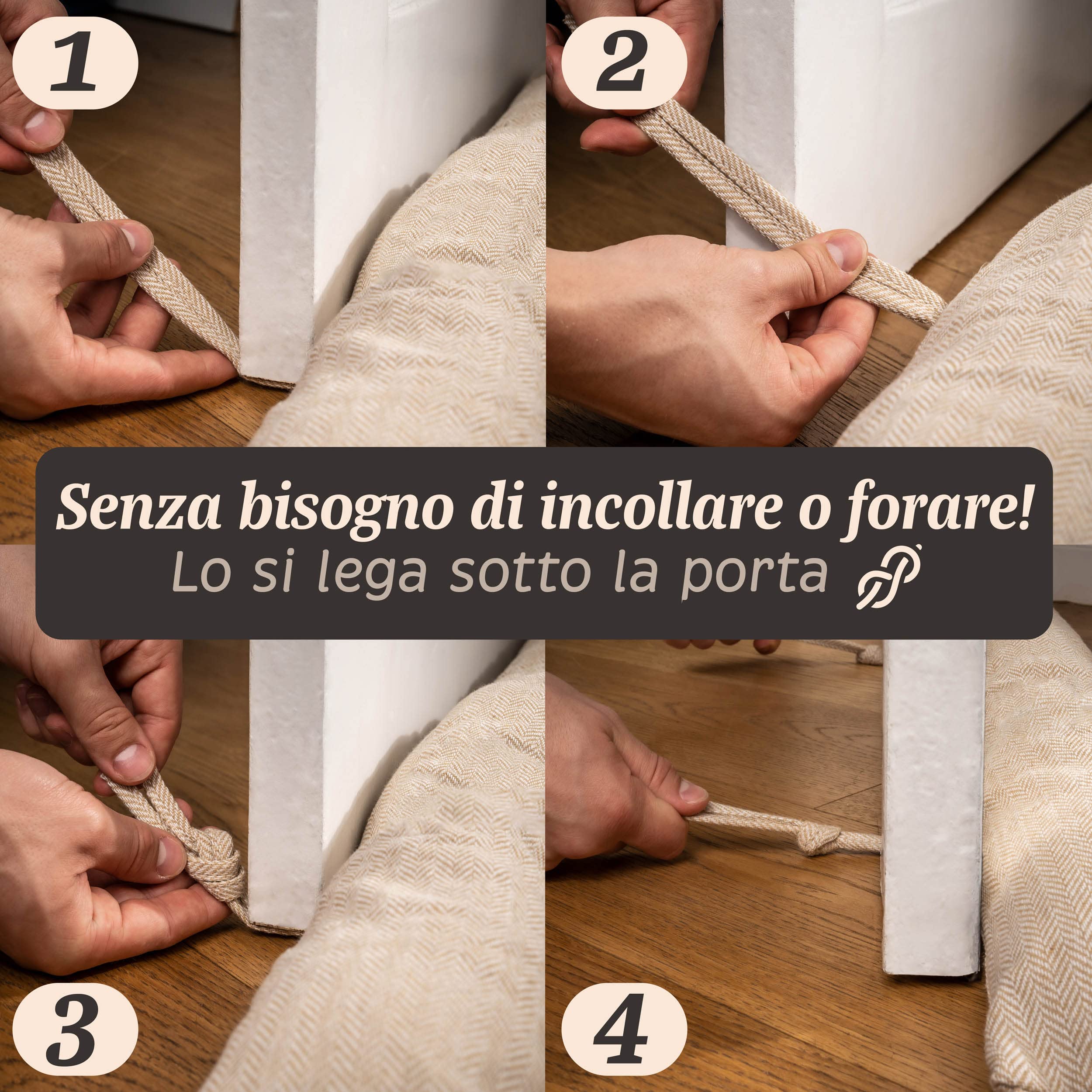 Praknu Paraspifferi Isolante per Porte e Finestre fino a 120 cm - Lavabile - Risparmio Energetico - Extra Lungo e Pesante - Beige