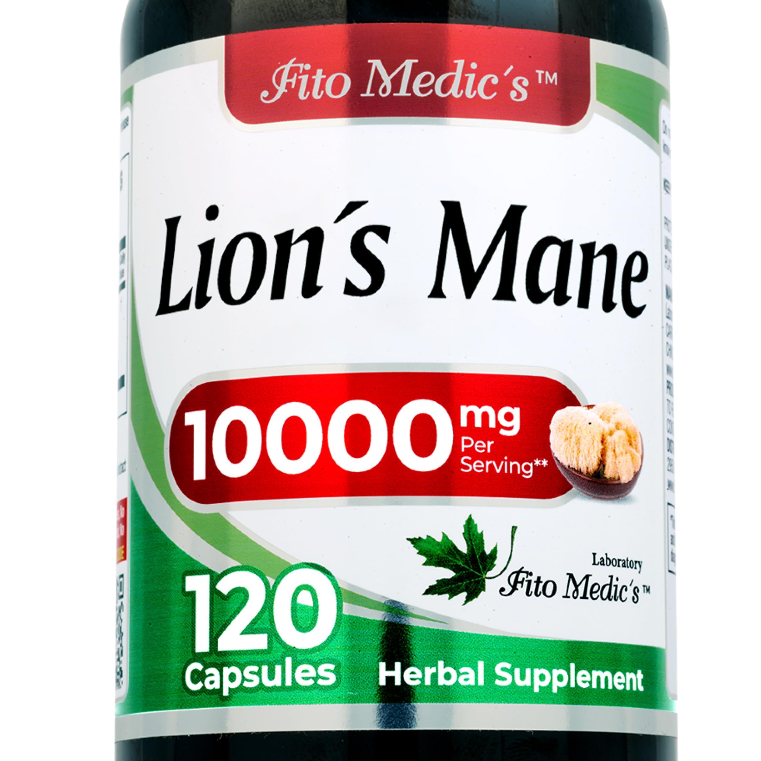 FITO MEDIC'S Lab | Lions Mane Supplement Capsules | 120 Capsules | Mushroom Supplement 120 Count (Pack of 1)