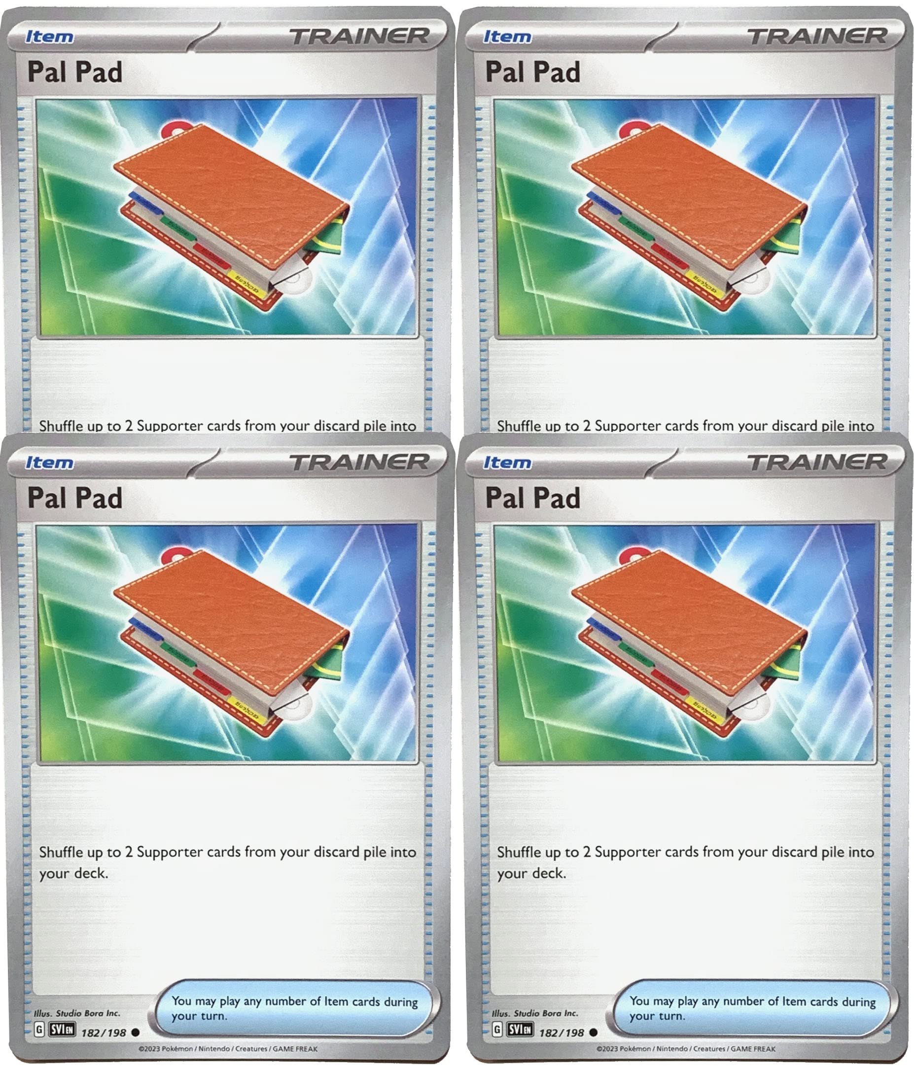 Amazon.com: Pal Pad 182/198 - Scarlet & Violet - Pokemon Trainer x4 Card  Set