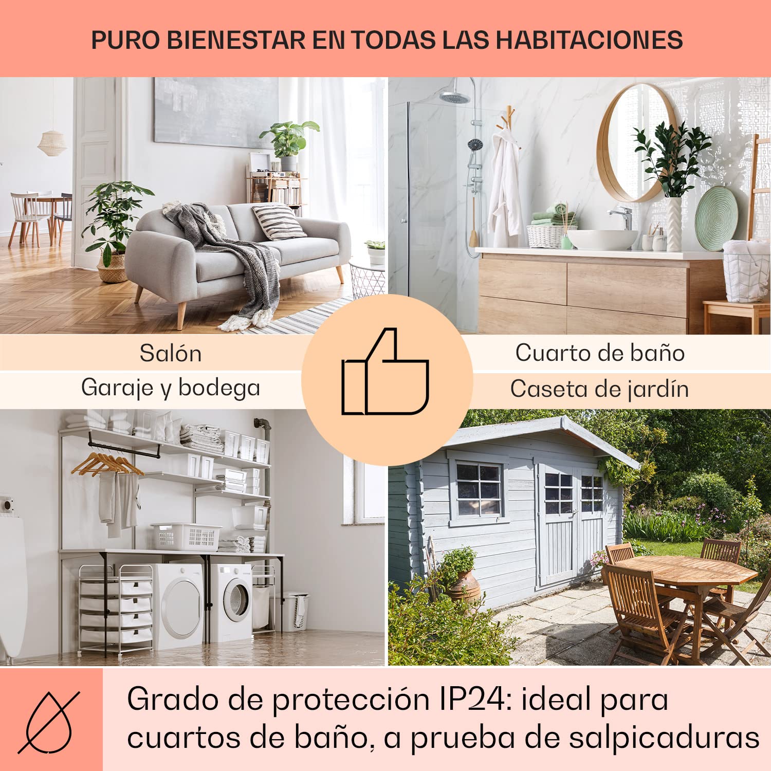 Klarstein Toallero de Pie, Radiador Electrico Bajo Consumo para Toalla 1000 W, Toalleros de Pie con Termostato, IP24, Radiador Electrico para Pared, Toallero Eficiente sin Emisión de CO2