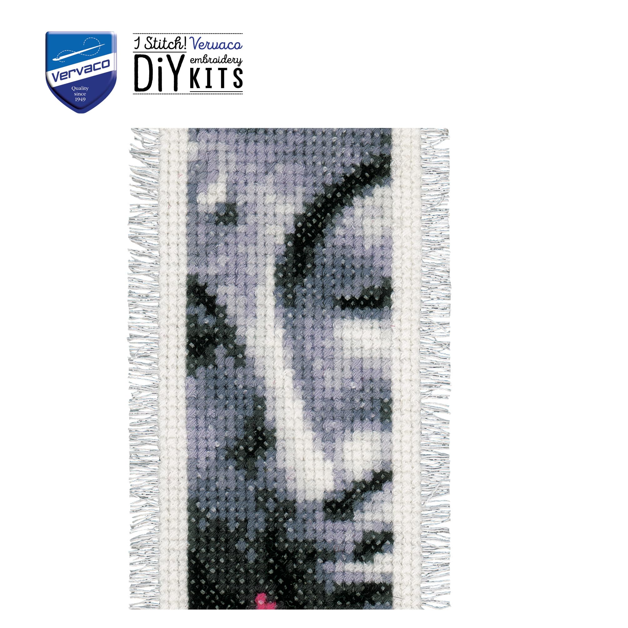 Vervaco Kit Point De Croix Compté Marque-Page Lot De 2 – Lotus & Bouddha – Loisir Créatif Adulte Débutant 6x20 Cm