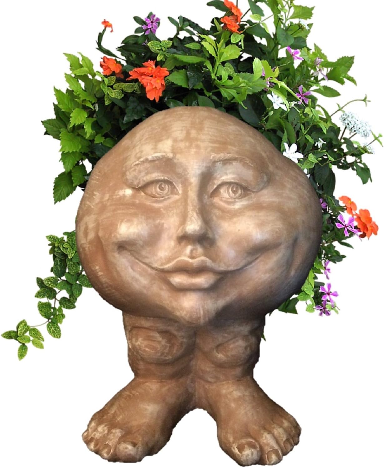 homestyles 14 in. Stone Wash Mama Petunia The Muggly Statue Face Planter Holds 6 in. Pot