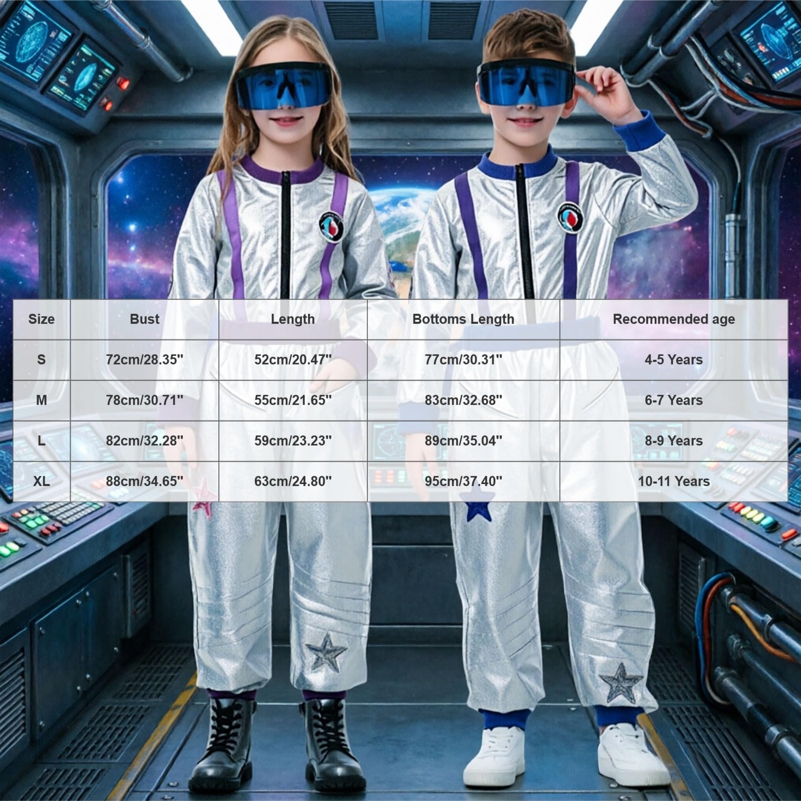 Halloween Kostüm Kinder Astronautenkostüm Jumpsuit Einteiler Raumanzug