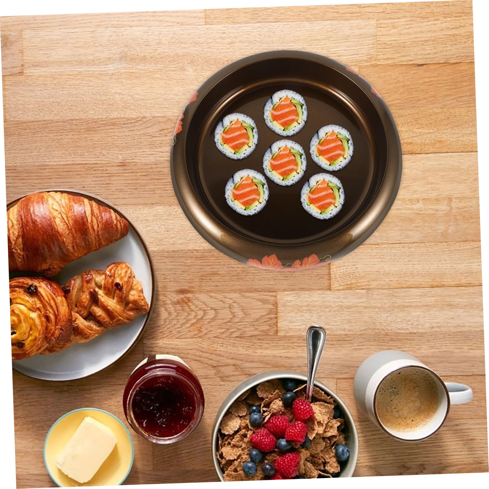Assiette à Salade Japonaise Ronde en Plastique pour Sashimi, Fête Halloween | Service à Sushi, Buffets et Présentations Culinaires, Facile à Nettoyer, Plateau Froid