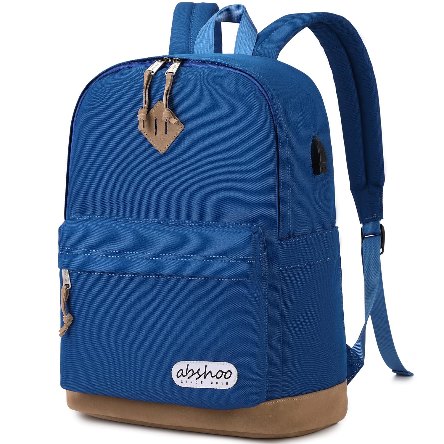 abshoo Basic Students Backpack For School Middle High School Water Resistant College Bookbag Travel Daypack (Klein Blue)