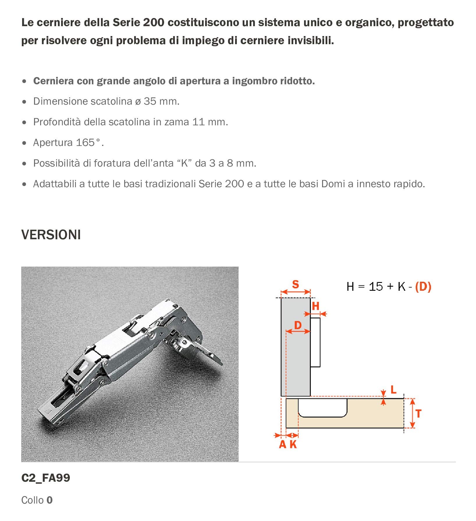 4 BL Di BL CERNIERE SALICE C2AF-A99 A 165