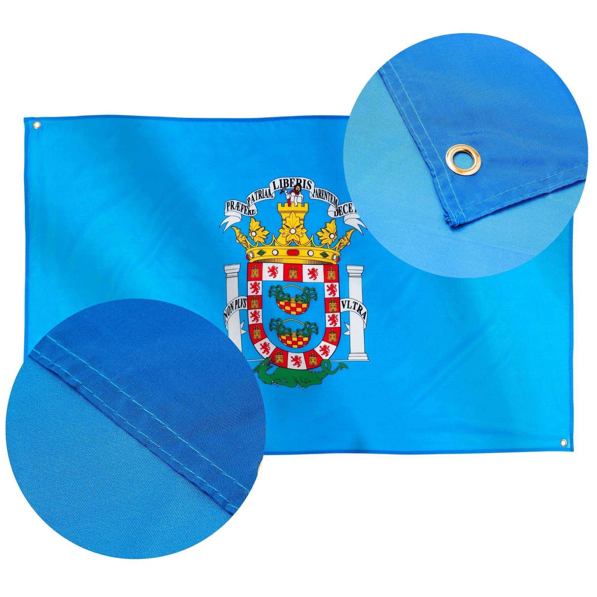 Runesol Melilla Flag, 91x152cm, 3ft x 5ft, 4 Grommets, Eyelet In Every Corner, Rusadir, Melilha, Premium Flags, Inside - Image 4