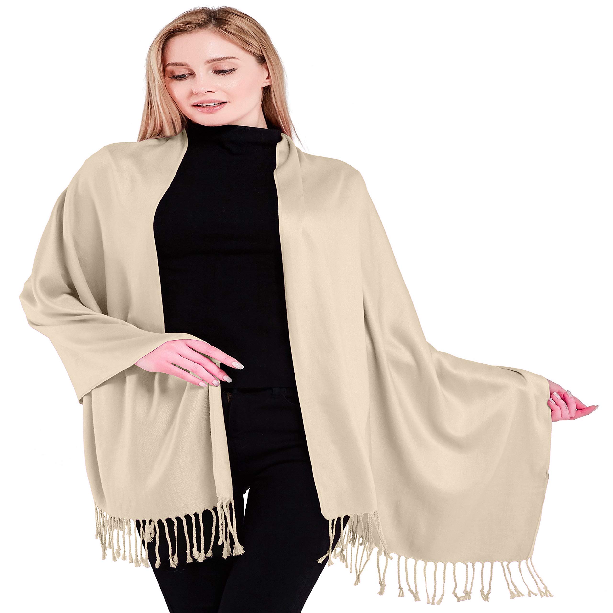 CJ Apparel Champagne Solid Colour Design Shawl Seconds Scarf Stole Wrap Pashmina