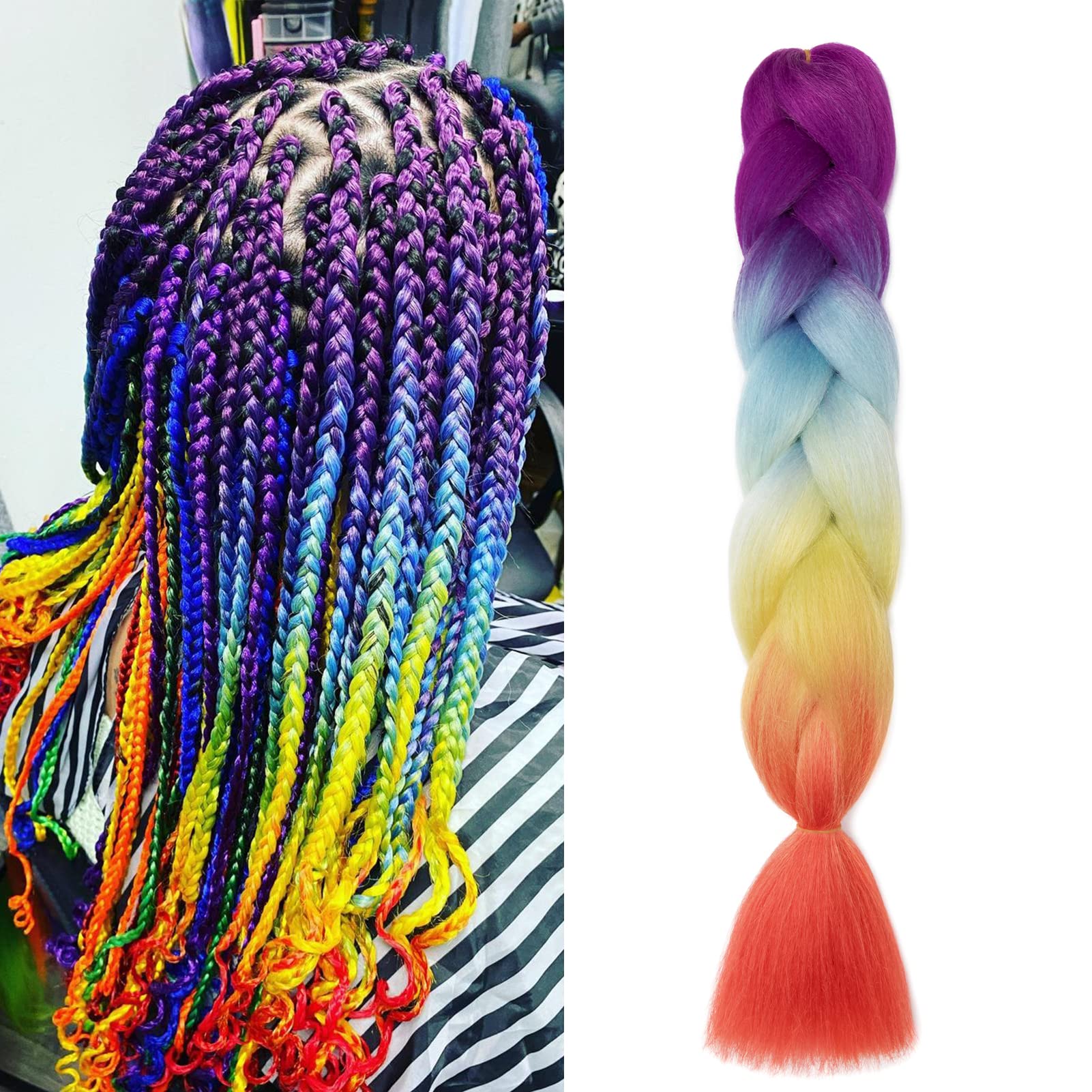 60cm Extensiones de Pelo Trenzas Africanas Castaño Oscuro Extensiones para Trenzas Africanas 1 pcs 100g Kanekalon Pelo para Trenzas Africanas Sintetico Extensiones de Trenzado Cabello Braiding — view 56