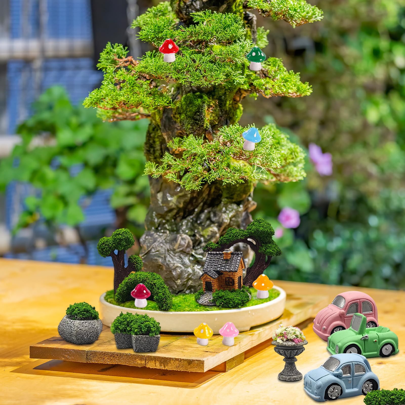 Amazon.co.jp: SAMIQU ミニチュアガーデンセット、23個 DIY クラフト