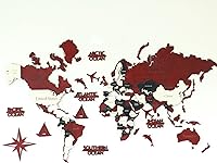 Vista 5 de iwa concept Mapa del mundo de madera 3D, mapa de pared de madera, regalo de inauguración de la casa, mapa del mundo de regalo de aniversario