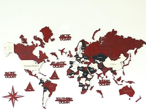 Miniatura 3 de iwa concept Mapa del mundo de madera 3D, mapa de pared de madera, regalo de inauguración de la casa, mapa del mundo de regalo de aniversario,