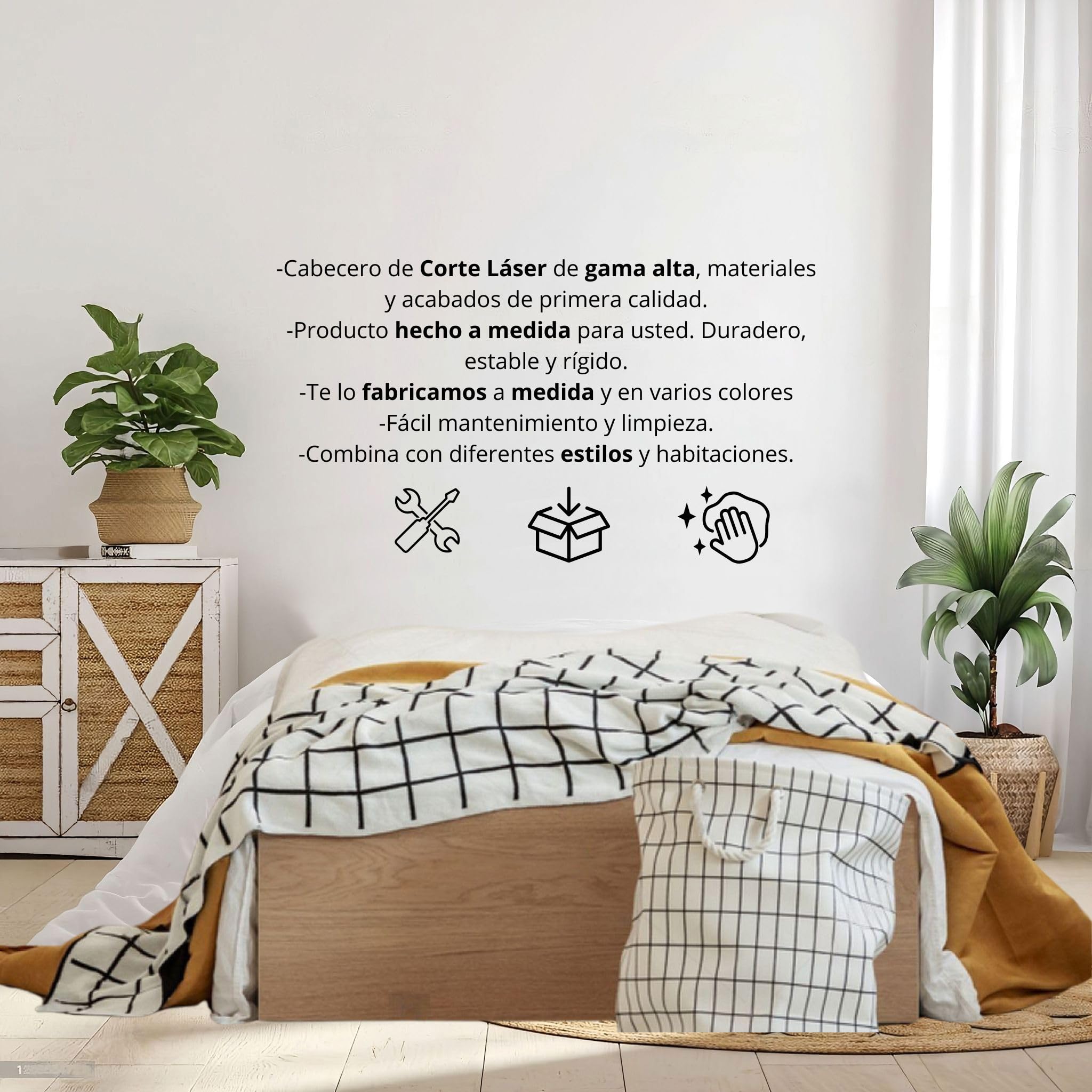 El Herrero Cabecero de Forja Corte Láser Lira | Cabezal para Cama de Matrimonio e Individual | Producto Artesanal de España