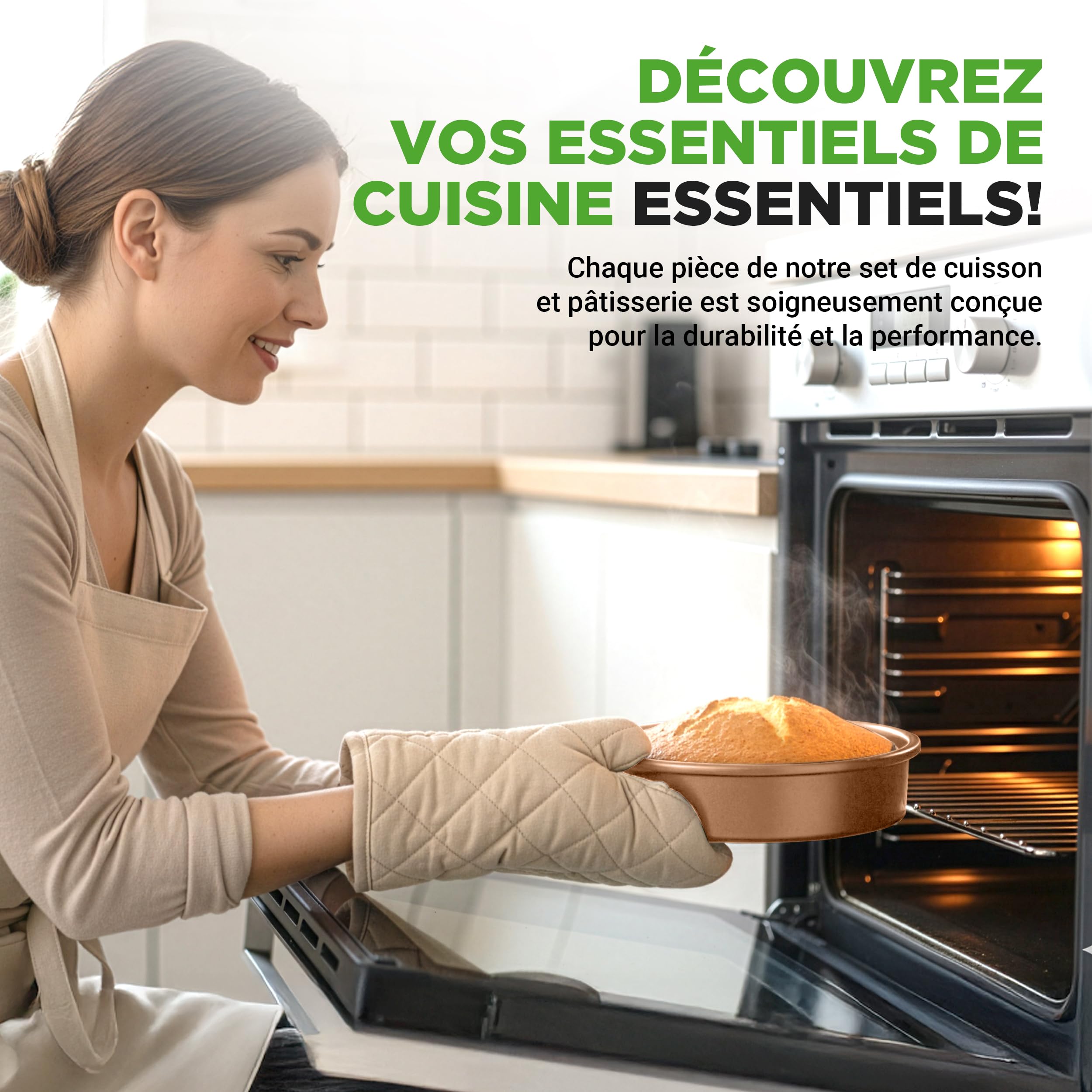 Nutrichef Ensemble de Batterie de Cuisine et de Pâtisserie, Ustensiles de Cuisine et Poêles Antiadhésifs, Adapté pour les Cuisinières à Gaz, Électriques, Induction, Poignées Cool-Touch, 20 Pièces
