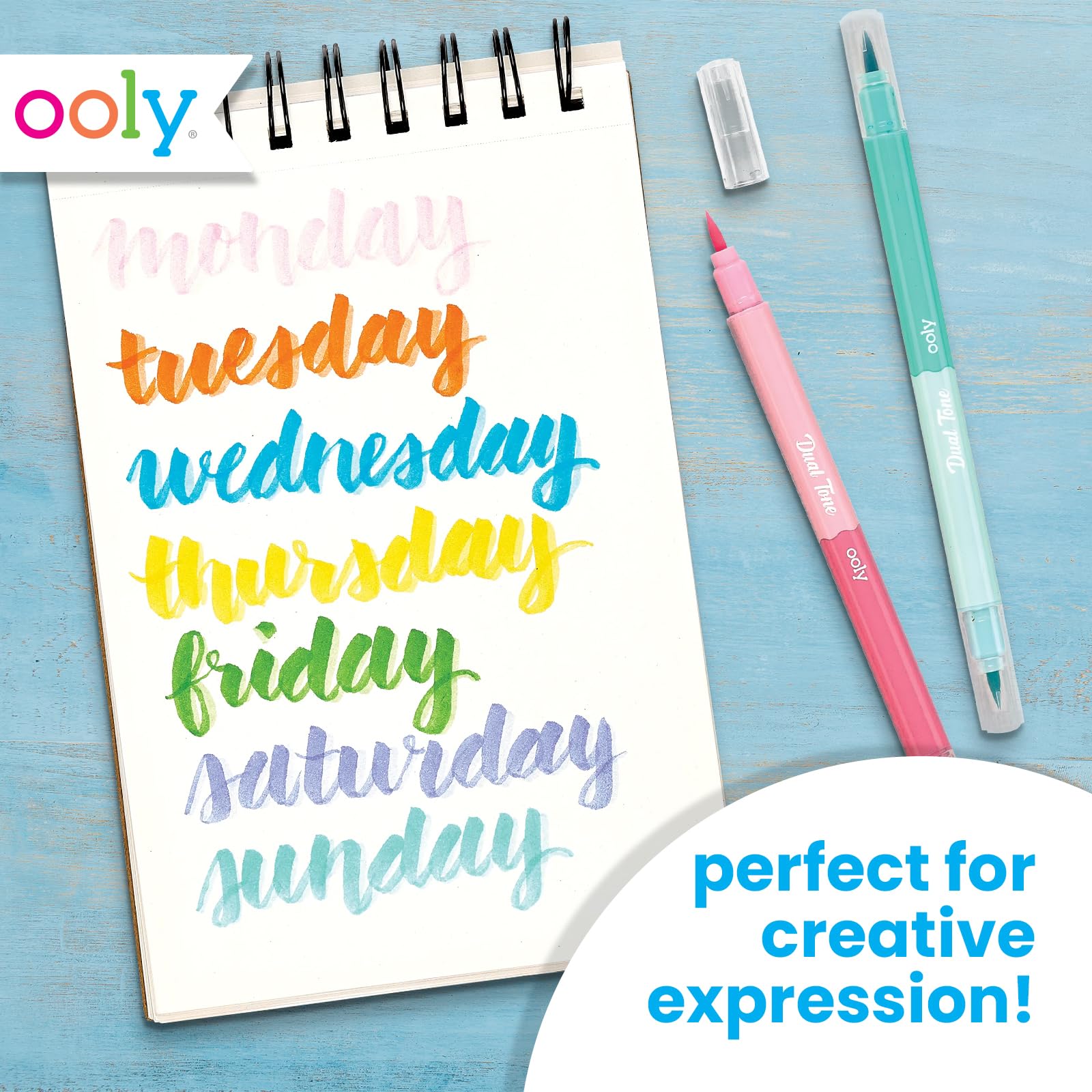 Ooly Lot De 12 Marqueurs Colorés à Base D'eau, Pointe Biseautée Et