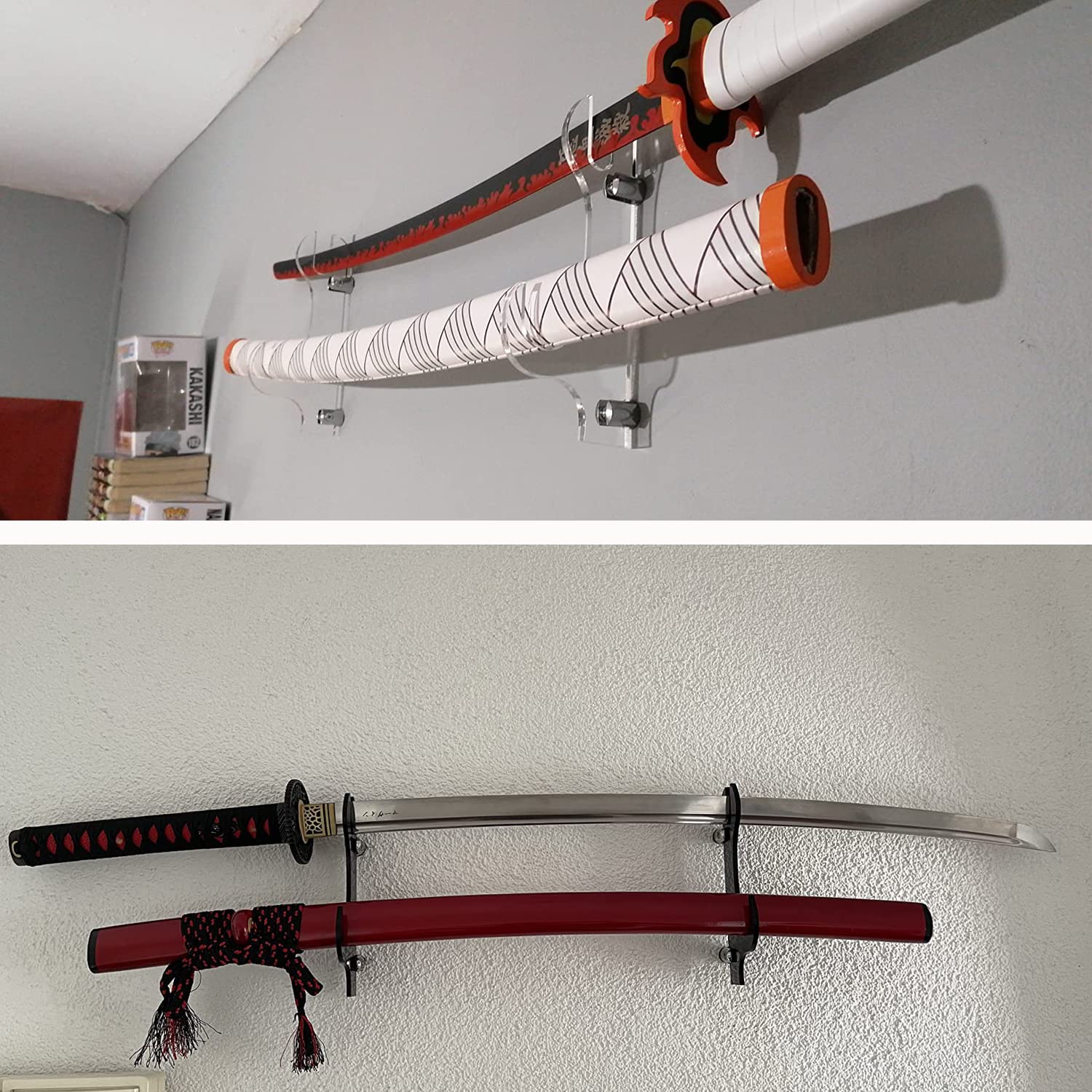 Yayatty Waffenständer Schwert Wandhalterung, verstellbarer Schwertständer für Standard Swords, Schwarz