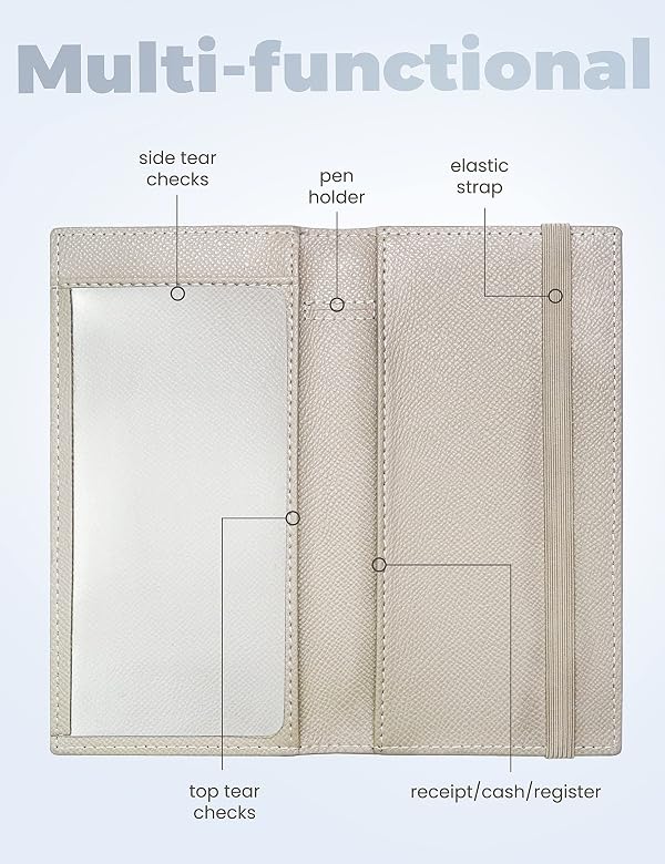 Yarnic Checkbook Cover for Personal Checkbook Holder with Pen Holder (Sand) by Yarnic - Used condition - Image 2