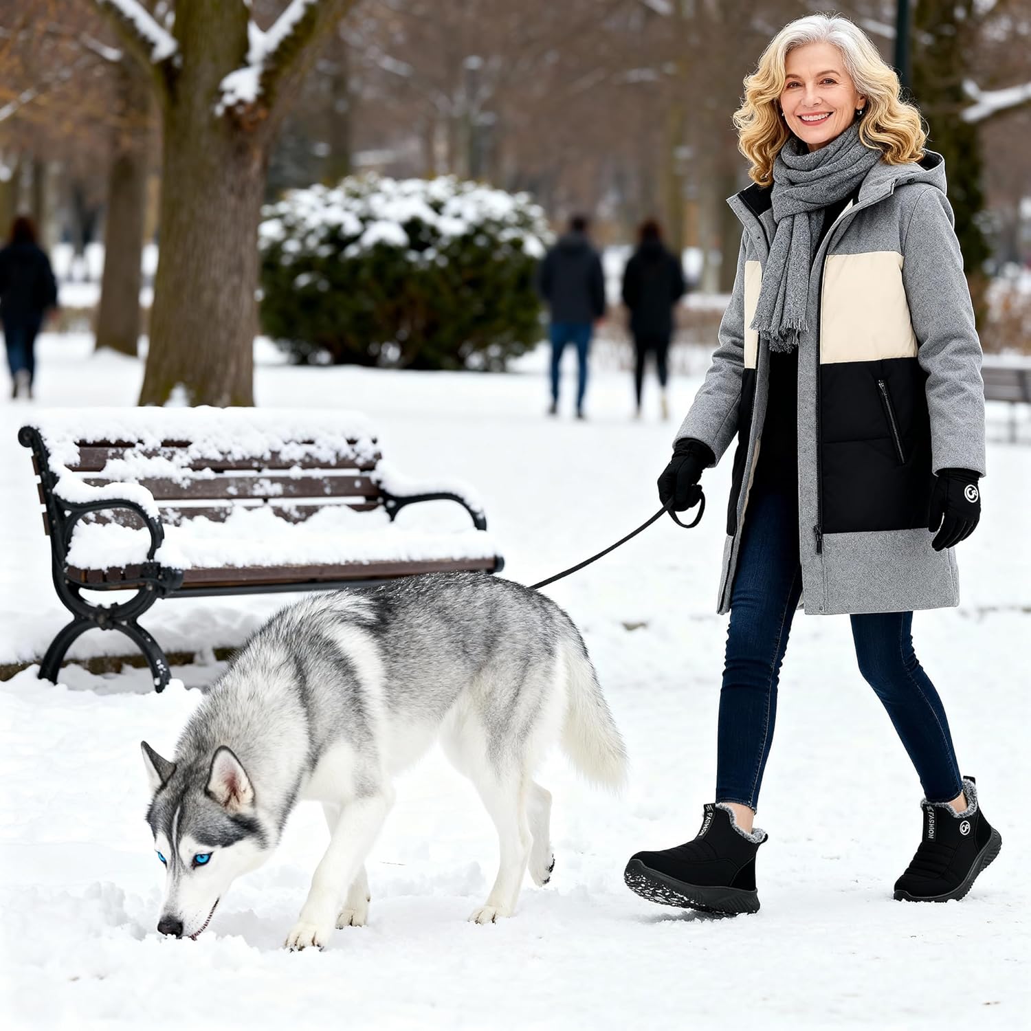 Womens Snow Boots Winter: Warm Fur Lined Ankle Booties Waterproof Non Slip Snow Shoes for Outdoor Walking - Image 6