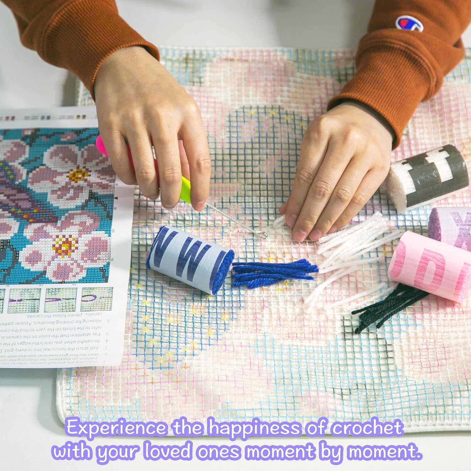 WallustrioaW Kits De Coussins Avec Crochet,Diy Crochet À La