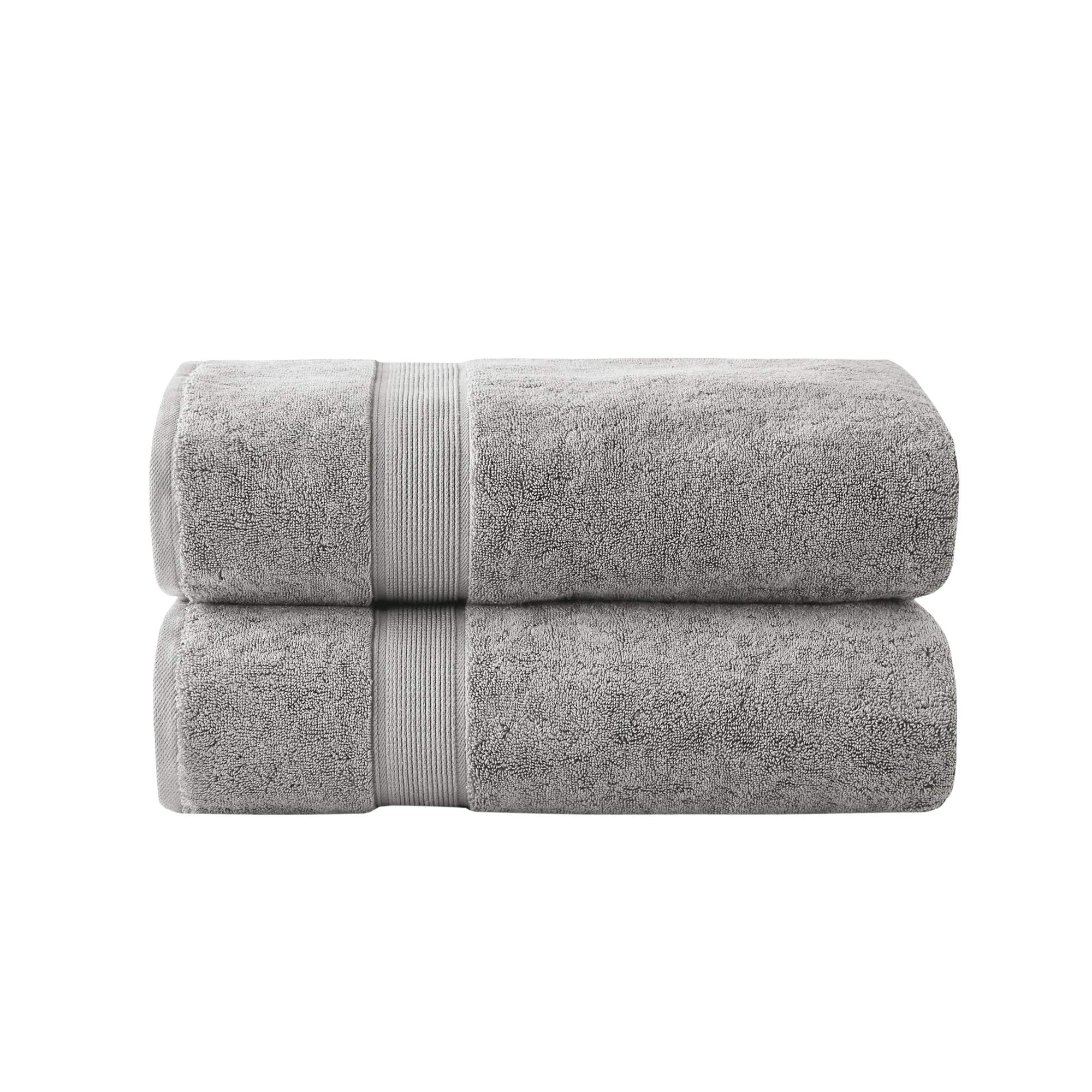 madison park signature 800gsm 100% cotton luxurious bath towel set highly absorbent, quick dry, hotel & spa quality for bathroom, bath sheet 34\" x 68\", silver 2 piece