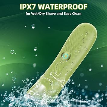 No-Nick Ball Trimmer for Men Ceramic Blade, Pubic Hair Trimmer, Green | for Hair Removal w/Light & Ceramic Blade, IPX7 Waterproof, Skin-Friendly Body Hair Groomer, USB-C Charging, Gifts for Men