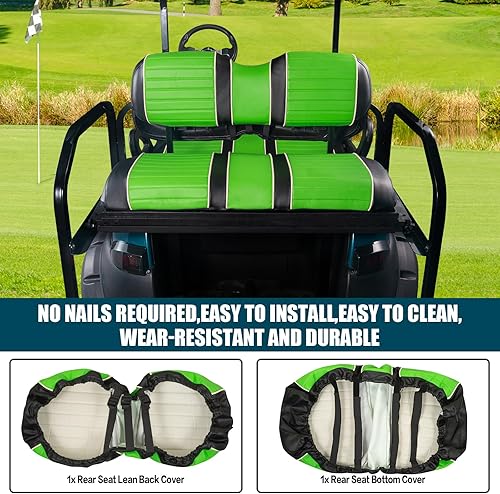 Miniatura 2 de NOKINS Funda de asiento de diamante para carrito de golf EZGO Yamaha, cubierta de asiento de vinilo para carrito de golf