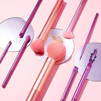 Real Techniques Insta Artist Brush Set, Face, Cheek and Eye Brush Set, Makeup Brush Set, Foundation, Blush, Bronzer, Concealer and Eyeshadow, Professional Quality Makeup Tools, 9 Piece Set