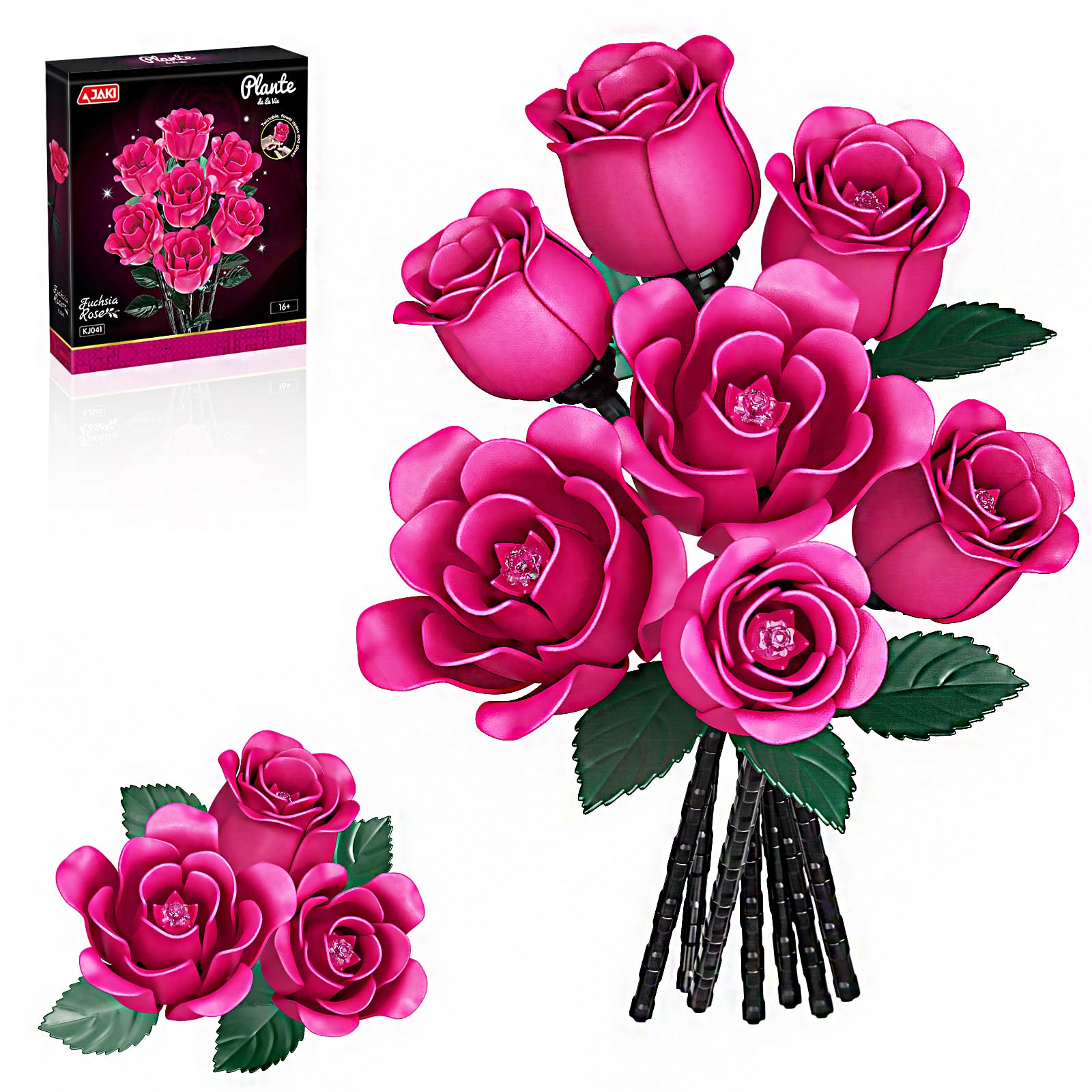 Photo 1 of BlockverseXion Rose Bouquet Building Set, 7 Pieces