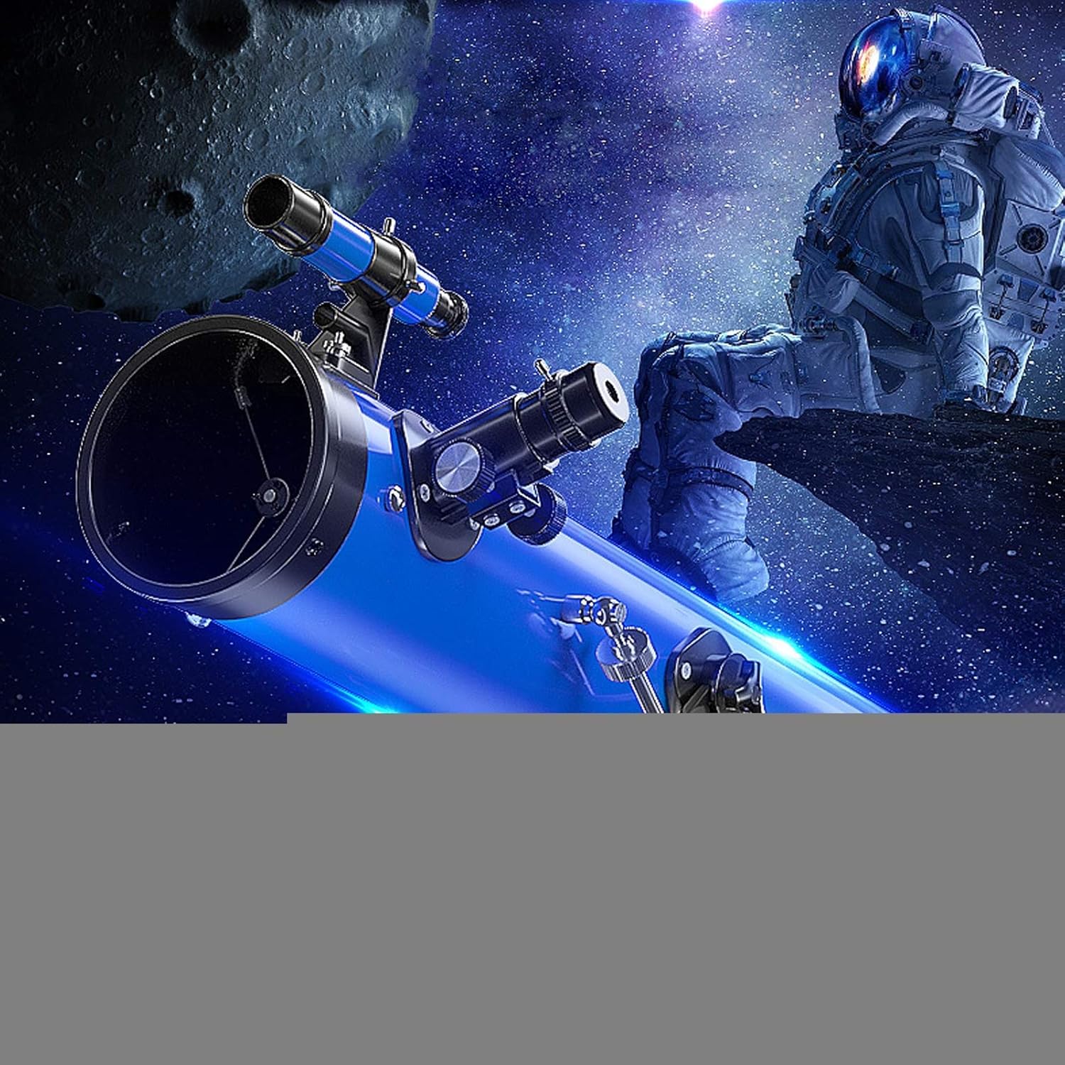 Astronomical Telescope 700/114mm Professional Refractor Telescope Zoom 875X HD Outdoor Monocular Space Telescope with Adjustable Tripod+Finder Scope+3 eyepieces+Moon Filter+1.5X/5X Barlow Len