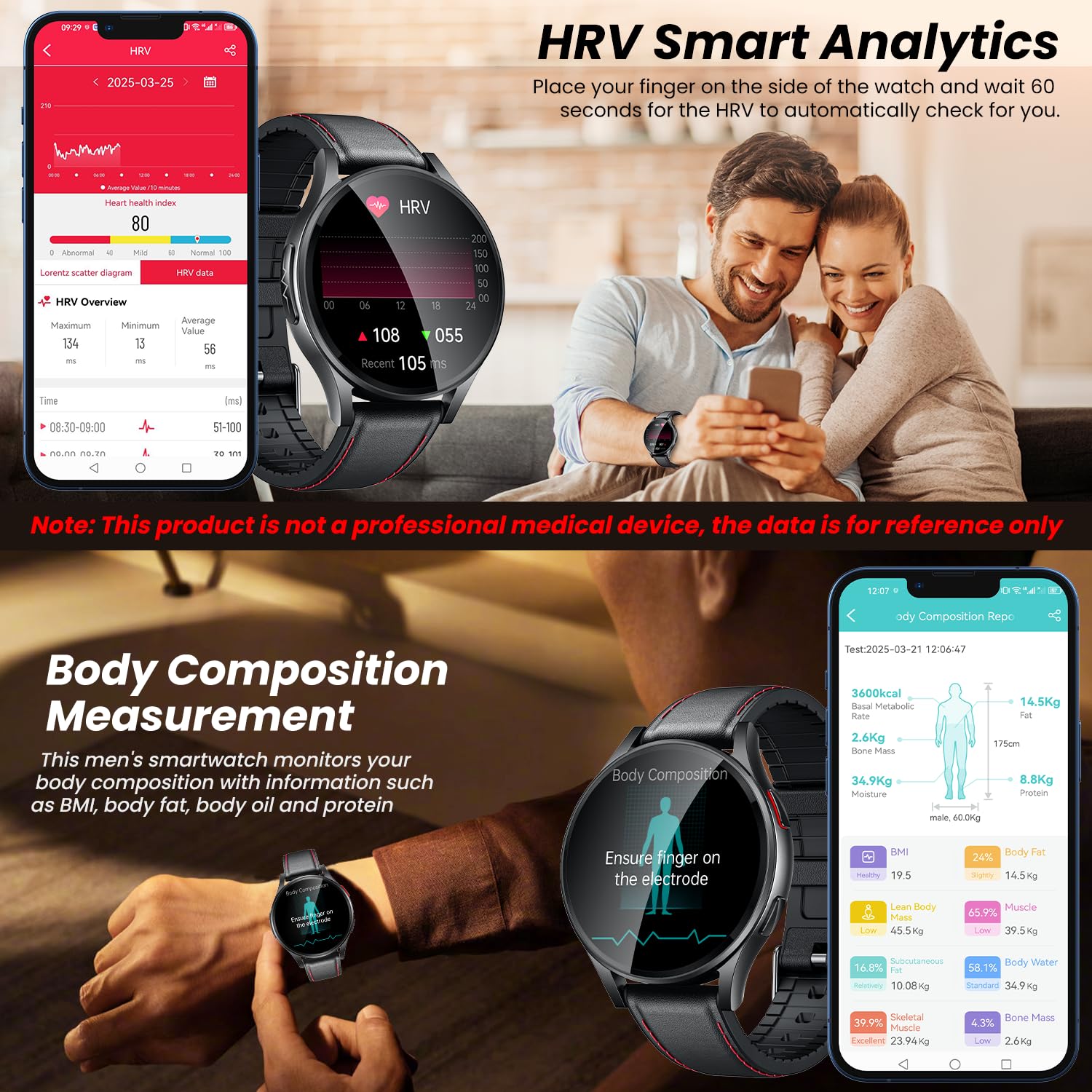 Montre Connectée Homme Smartwatch ECG+HRV - Repondre Appel 1.43'' AMOLED Montre Intelligente Santé Bracelet Connectee avec Sommeil SpO2 Fréquence Cardiaque Podomètre Fitness Tracker pour Android iOS