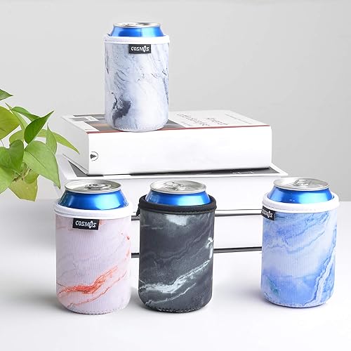 Miniatura 6 de CM Fundas de neopreno suave estándar para latas de bebidas, aislantes regulares estándar para latas estándar de 12 onzas líquidas para latas de