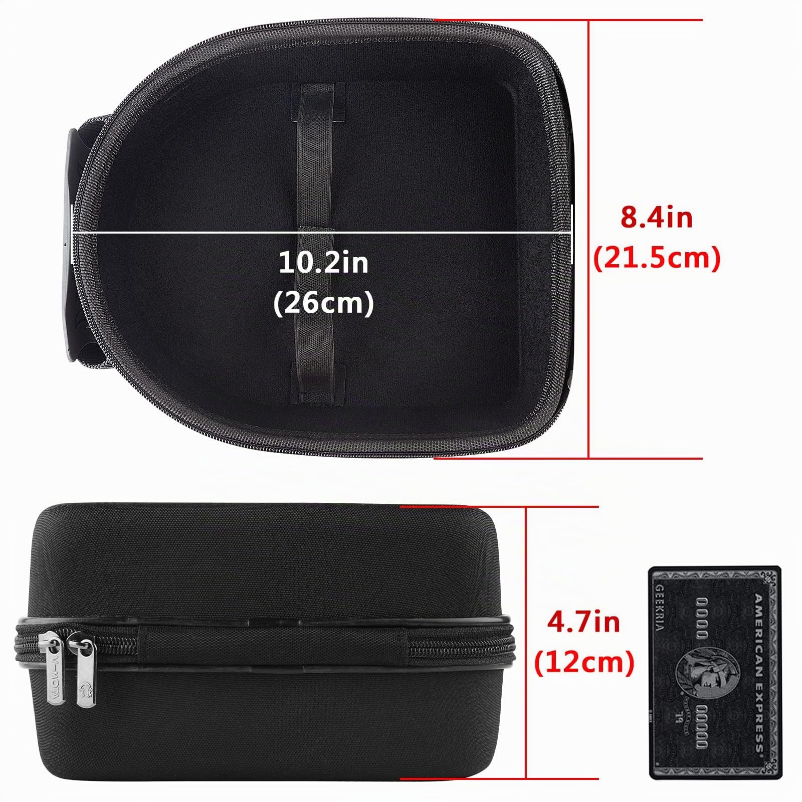 Geekria Shield Case per cuffie over-ear di grandi dimensioni, custodia protettiva rigida da viaggio sostitutiva con vano per cavi, compatibile con Audio-Technica ATH-AD990X, AKG K701 (Nero)