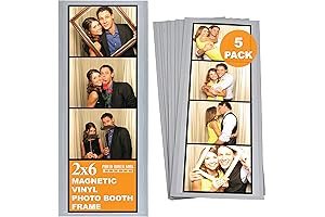 5-Count Magnetic Photo Booth Album Clear Picture Frames for 2x6 Photos