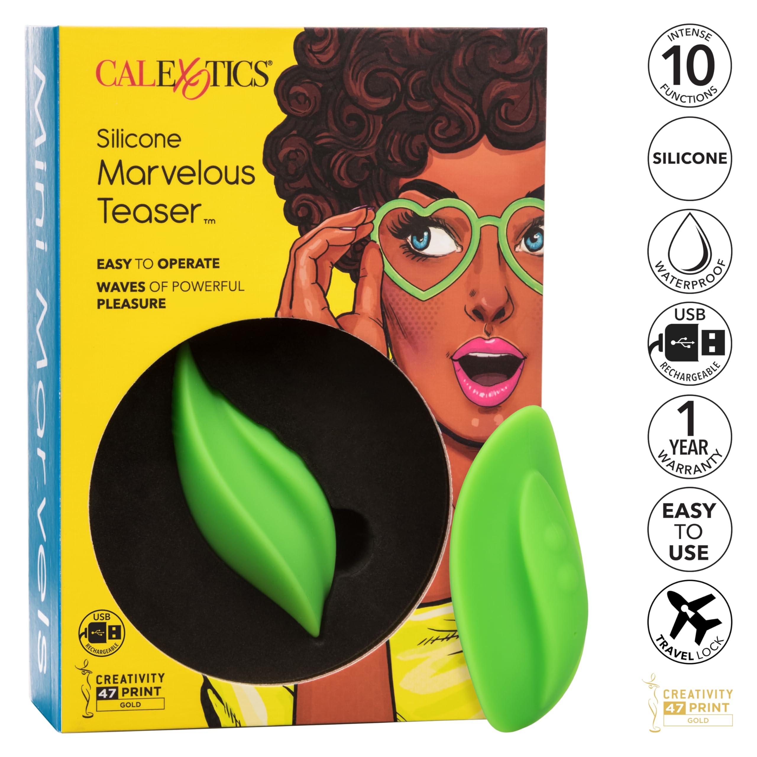 Amazon.com: CalExotics Mini Marvels Marvelous Teaser – Silicone Waterproof  Compact Massager Vibrator – 10 Function Rechargeable Vibe – Adult Sex Toy  Massager for Couples – Green : Health & Household