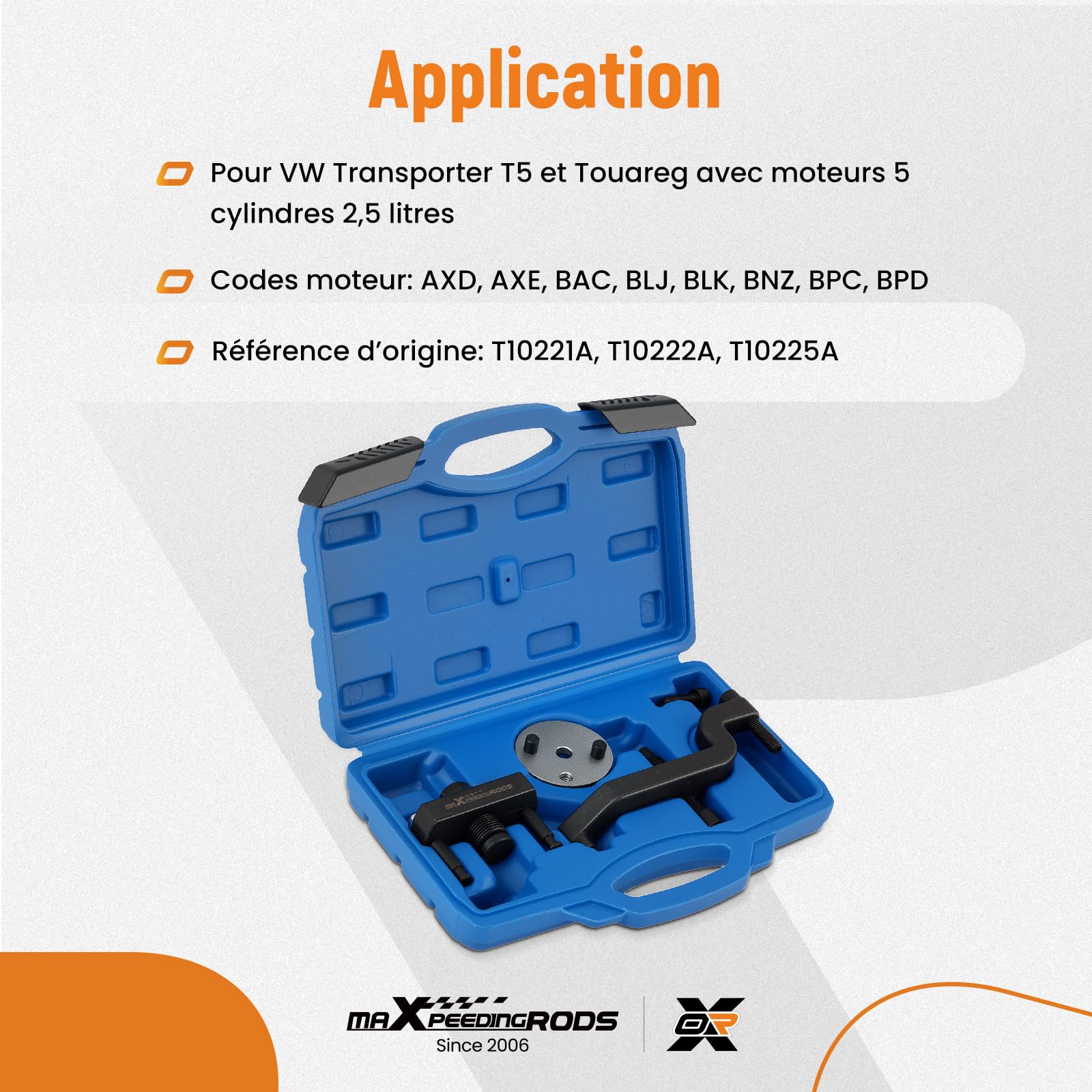 maXpeedingrods Extracteur de moteur Outil de démontage de pompe à eau pour VW T5 Transporter Touareg 2,5 L TDI AXT BAC BLK Moteurs T10221A T10222A T10225A, démontage de pompe à eau