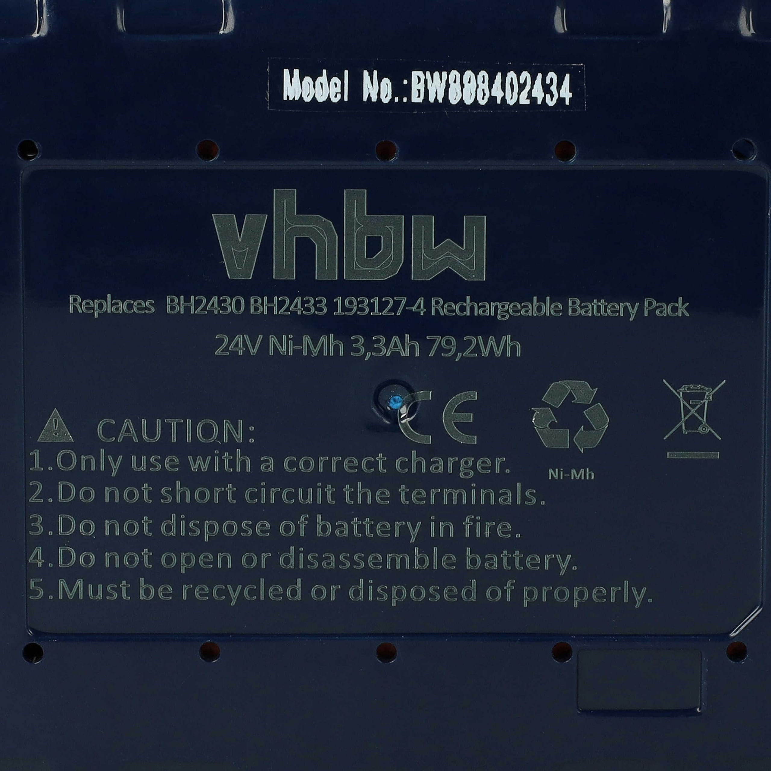 vhbw batteria compatibile con Makita BHR200SH, BHR200SFE, BHR200SJE, BHR200SHE, BHR200WAE, BHR200SAE, BHR200 utensile (3300 mAh, NiMH, 24 V)