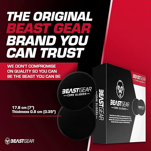 Miniatura 7 de Deslizadores Core de Beast Gear  Discos deslizantes de doble cara para ejercicios abdominales  Alfombras y suelos duros