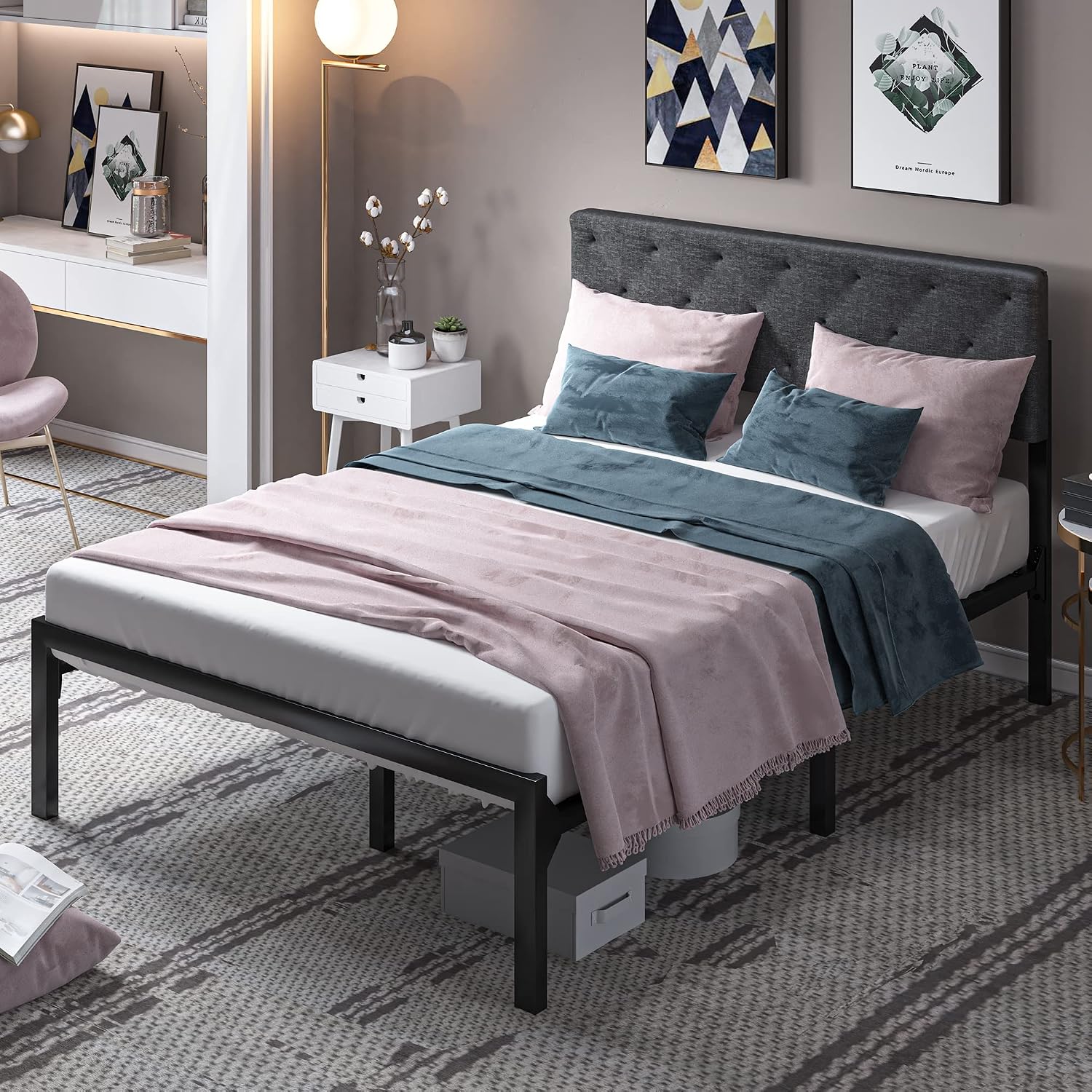 Assembled YITAHOME Upholstered Platform Bed