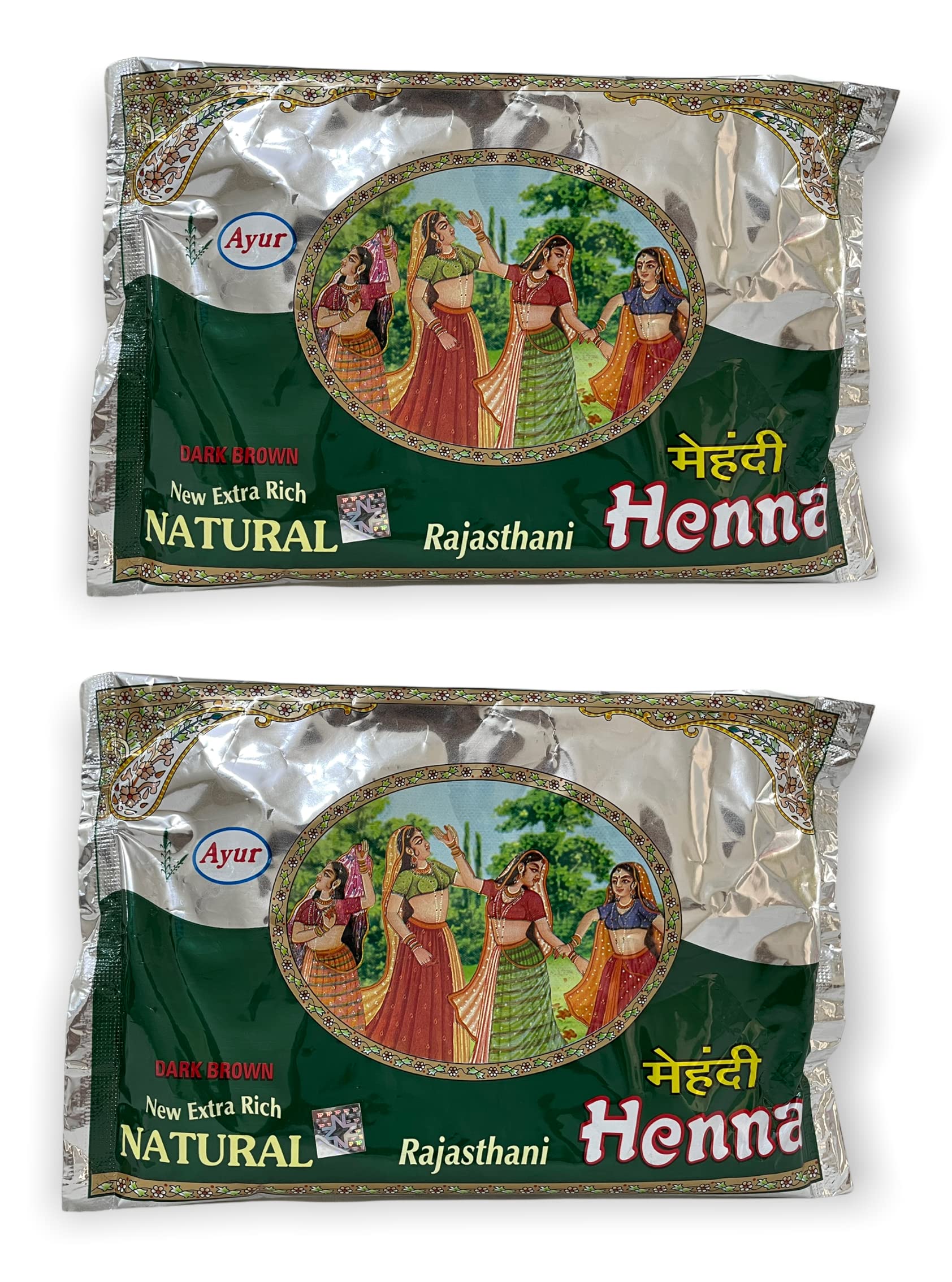 Ayur Herbal Rajasthani Henna Mehndi Powder (Dark Brown) (Pack Of 2), Each 150 gm-image-43