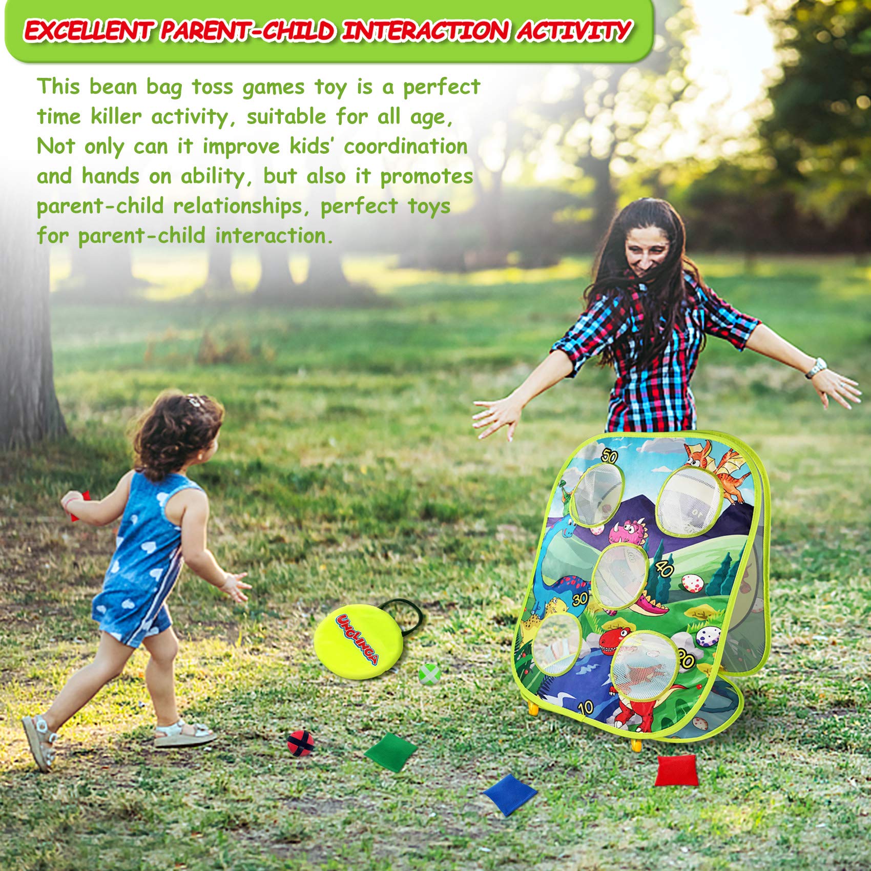 Bean Bag Toss Games for kids, Carnival Dart Board Game, Collapsible
