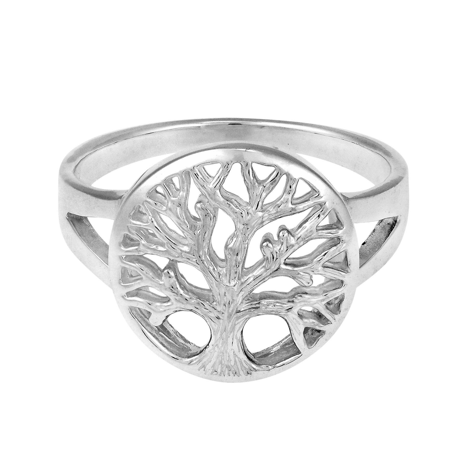 AeraVidaTranquil Tree of Life Emblem .925 Sterling Silver Ring | Nature Inspired Silver Accessory | Meaningful Tree of Life Sterling Silver Ring for Women | Anniversary Jewelry Gift | Size 5-10