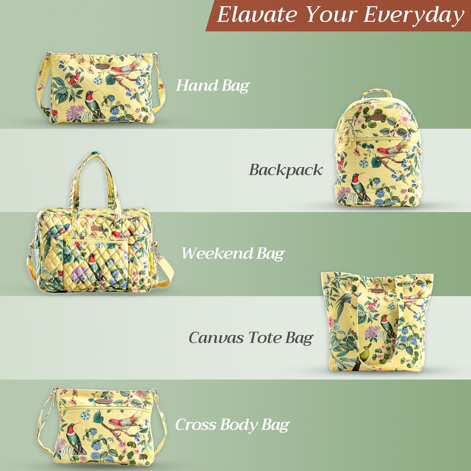Maison d' Hermine Shopping Bags Cotton Quilted Tote Bag Zipper Pockets Small Pouch Reusable Grocery Bag Easter Gifts
