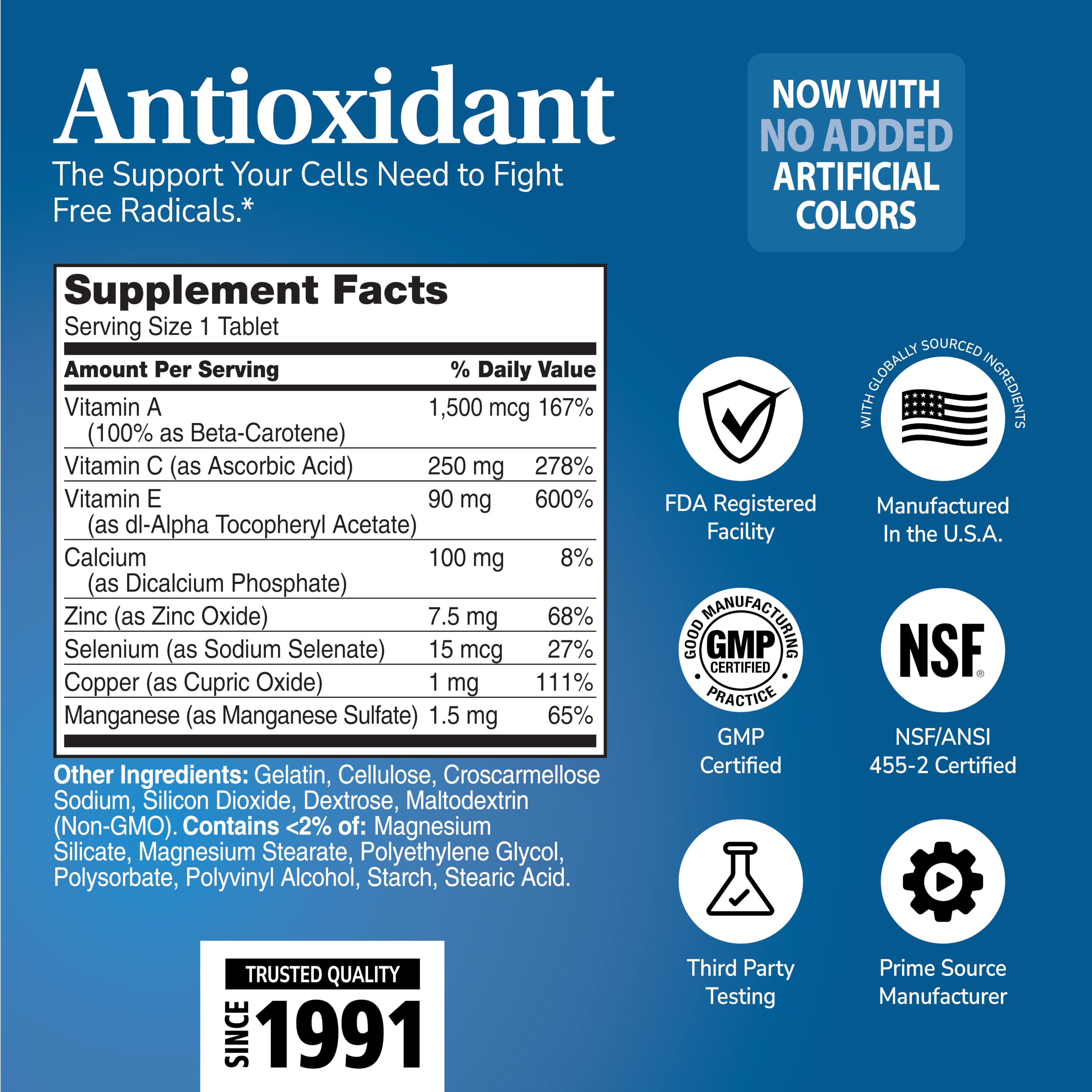 21st Century ACE Antioxidant Tablets with Selenium & Zinc, 75 Count — Amazon image 2