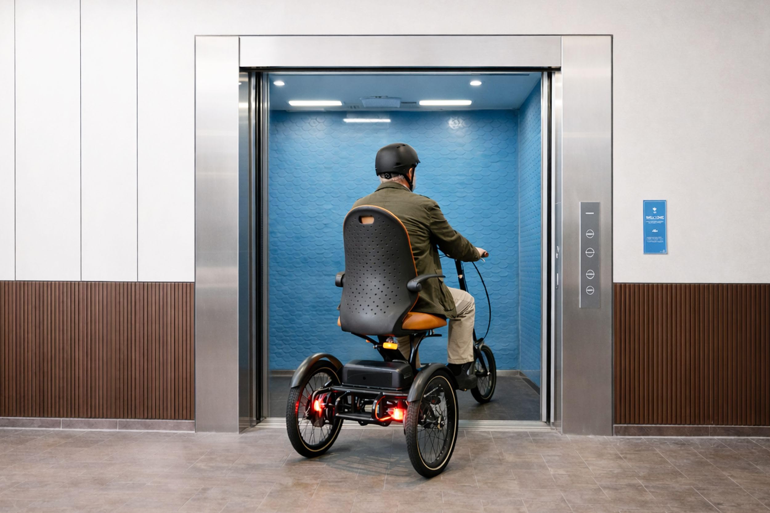 T6 Comfort Triciclo Elettrico Pieghevole per Anziani e Adulti, 20” in Alluminio con Telaio Basso, Assistente alla Spinta 6 km/h, Luce Posteriore con Freno Integrato e Differenziale