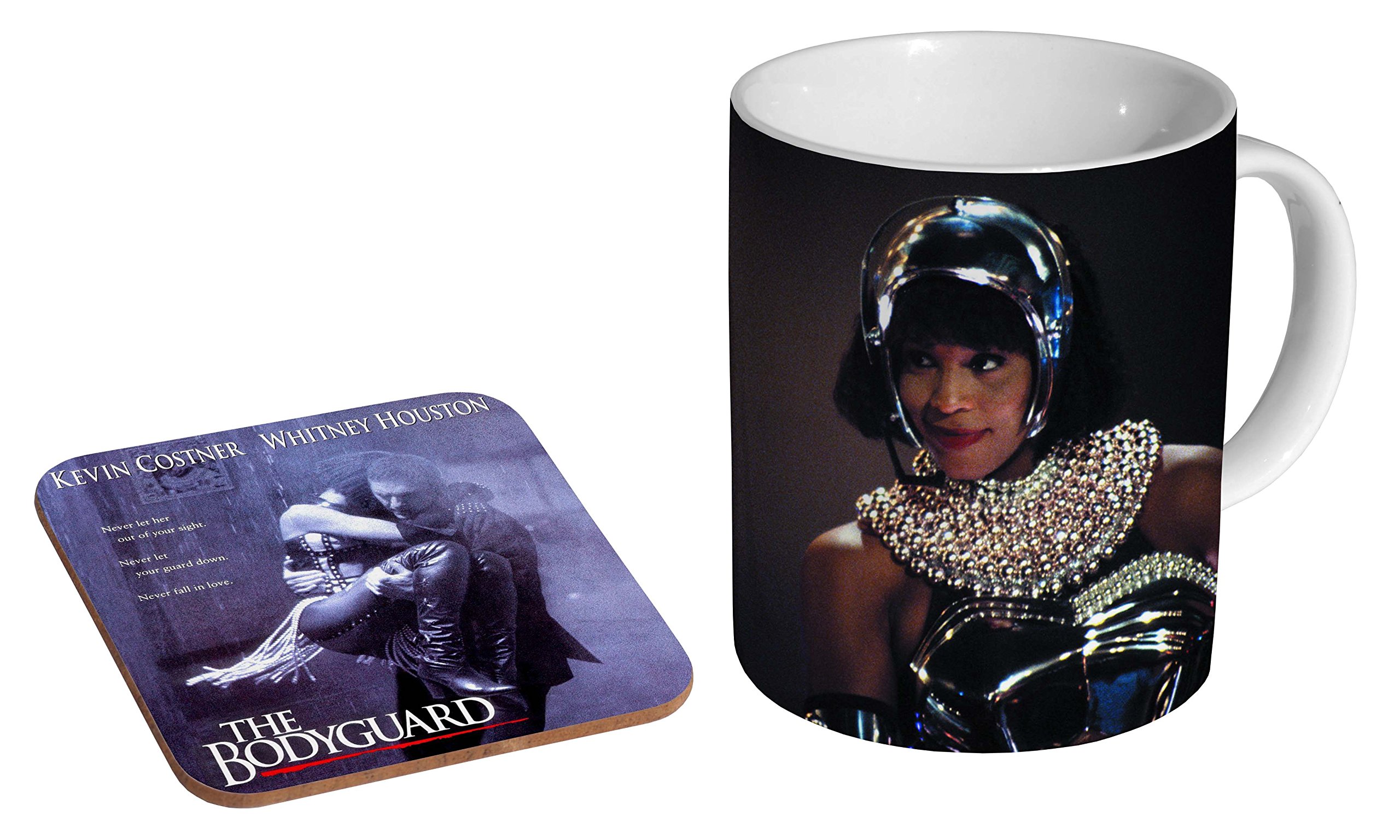 Mugmart White Whitney Houston The Bodyguard Ceramic Coffee Mug + Coaster Gift Set …